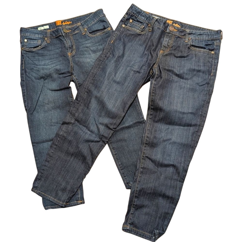 Kut from the Kloth Jeans Womens 8 Bardot Skinny Boyfriend Dark Wash Denim Bundle